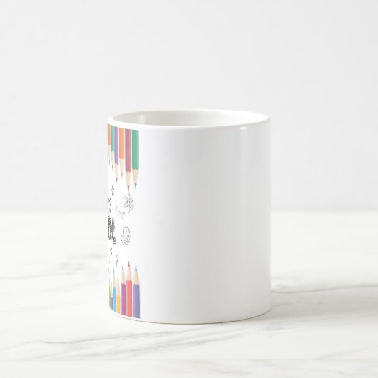 ようこそ新学期シャツ、学校の初日 コーヒーマグカップ (中央)