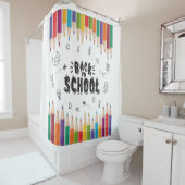 ようこそ新学期シャツ、学校の初日 シャワーカーテン (インサイチュ)