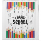 ようこそ新学期シャツ、学校の初日 シャワーカーテン (正面)