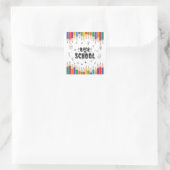 ようこそ新学期シャツ、学校の初日 スクエアシール (バッグ)