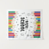 ようこそ新学期シャツ、学校の初日 タペストリー (正面(横))