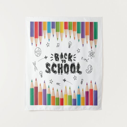 ようこそ新学期シャツ、学校の初日 タペストリー (正面)