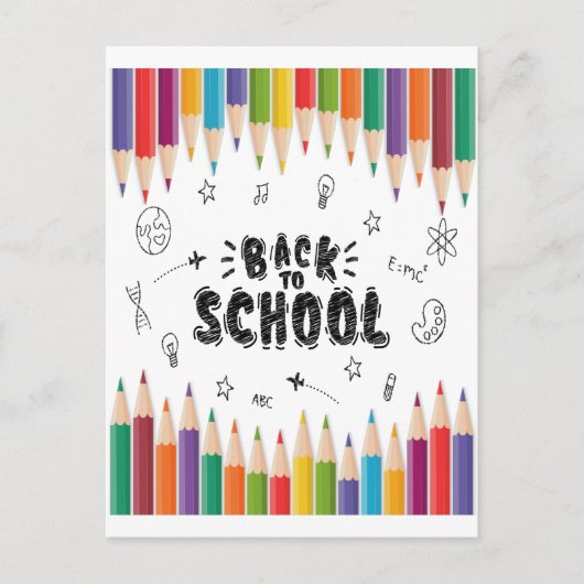 ようこそ新学期シャツ、学校の初日 ポストカード (正面)