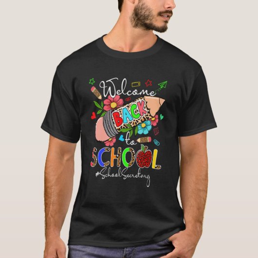 ようこそ新学期スクール秘書Leopard Pe Tシャツ (正面)