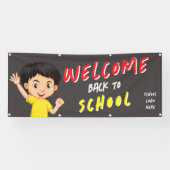 ようこそ新学期バナー – カスタマイズ可能なクラス 横断幕 (横)