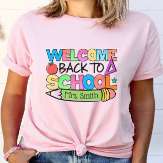 ようこそ新学期パーソナライズされた先生 Tシャツ