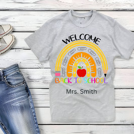 ようこそ新学期レインボーカスタマイズ可能Tシャツ Tシャツ