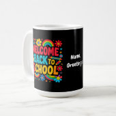 ようこそ新学期先生子供の感謝 コーヒーマグカップ (正面左)