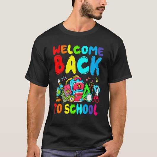 ようこそ新学期分隊先生キッズカワイイ Tシャツ (正面)