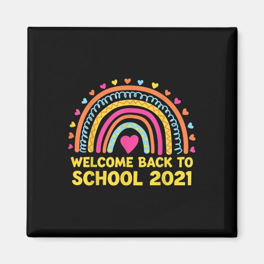 ようこそ新学期2021.先生スおもしろいトゥデン マグネット (正面)