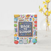 ようこそ新学期! カード (黄色い花)