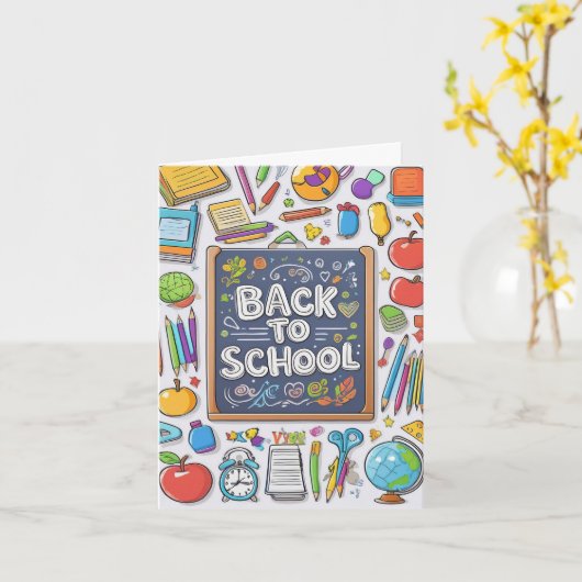 ようこそ新学期! カード (黄色い花)