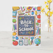 ようこそ新学期! カード (黄色い花)