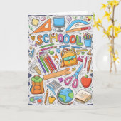 ようこそ新学期! カード (黄色い花)