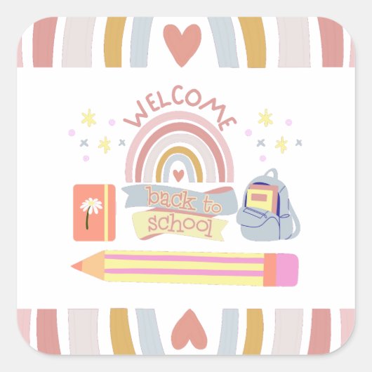 ようこそ新学期 スクエアシール (正面)