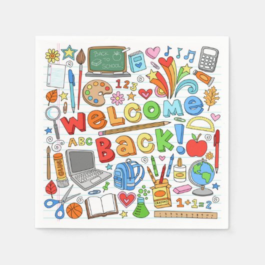 ようこそ新学期 スタンダードカクテルナプキン (正面)