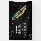 ようこそ新学期、ハッピーファースト・デイ・オブ・スクール 横断幕 (縦)