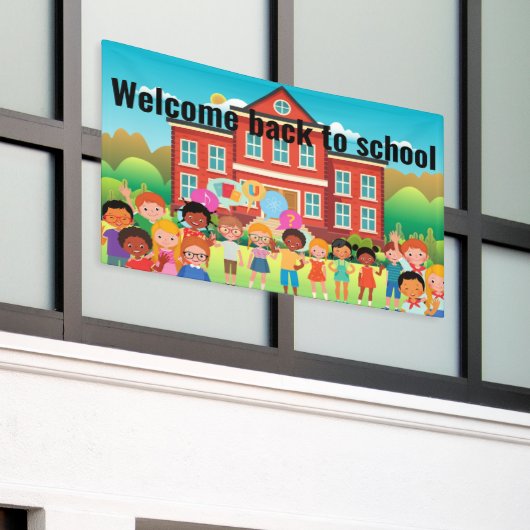 ようこそ新学期 横断幕 (ビルの外側)