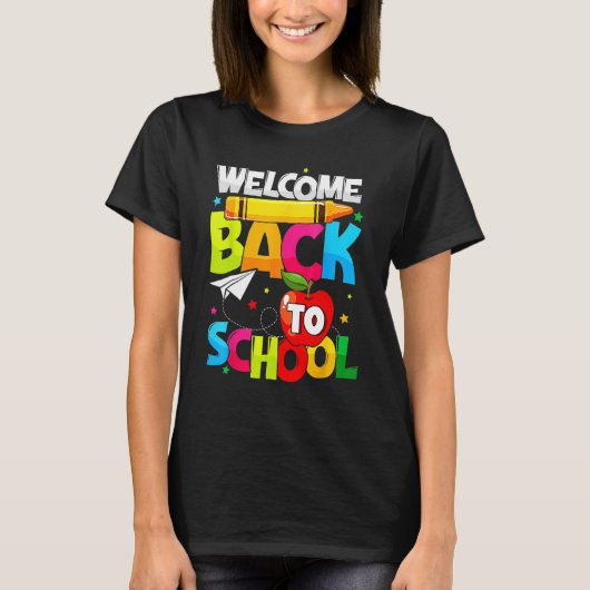 ようこそ新学期Tシャツおもしろい学生ティーシュ Tシャツ (正面)