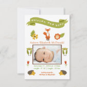ようこそ新生児ウッドランド – 3x5お誕生日おめでとう 案内状 (正面)