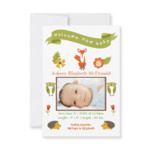 ようこそ新生児ウッドランド – 3x5お誕生日おめでとう