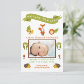 ようこそ新生児ウッドランド – 3x5お誕生日おめでとう 案内状 (スタンド正面)