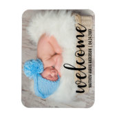 ようこそ新生児モダンスクリプト マグネット (縦)