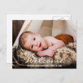 ようこそ新生児写真お知らせポストカードBW 案内ポストカード (正面/裏面)