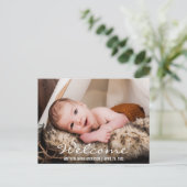 ようこそ新生児写真お知らせポストカードBW 案内ポストカード (スタンド正面)