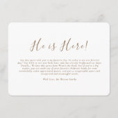 ようこそ新生児写真の誕生のお知らせ エンクロージャーカード (裏面)