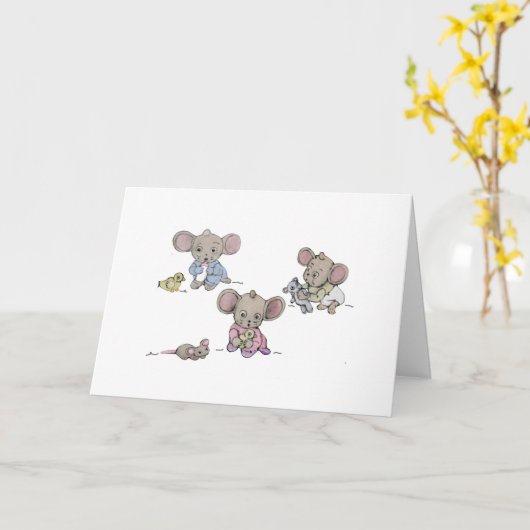 ようこそ新生児 カード (黄色い花)