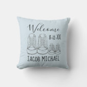 ようこそ新着ベビーシューズシャワーブルー クッション (正面)