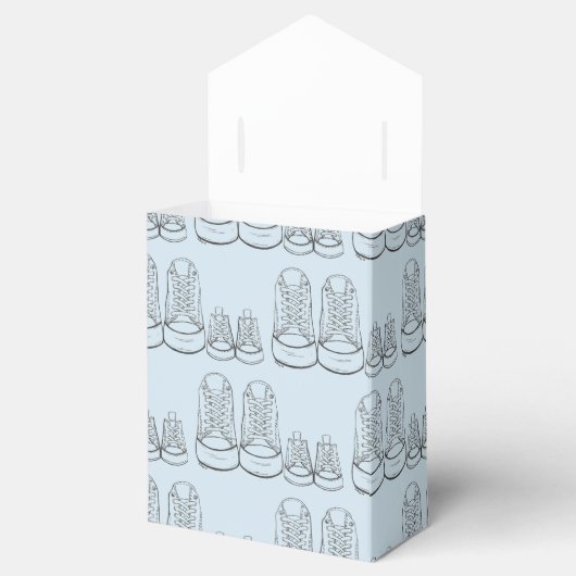 ようこそ新着ベビーシューズシャワーブルー フェイバーボックス (オープン)