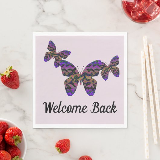 ようこそ明るい蝶ビジネスの従業員 スタンダードランチョンナプキン (インサイチュ)