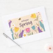 ようこそ春フローラ 長方形シール (封筒)