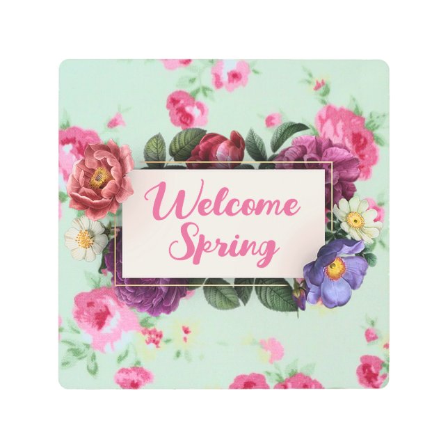 ようこそ春ヴィンテージ国 メタルプリント (正面)