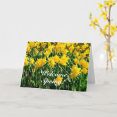 ようこそ春内空白の部のグリーティングカード カード (黄色い花)
