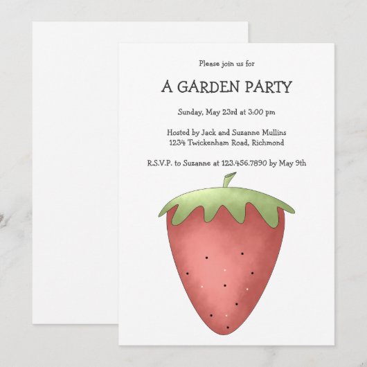 ようこそ春·イチゴ 招待状 (正面/裏面)