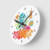 ようこそ海 ラウンド壁時計 (傾斜)