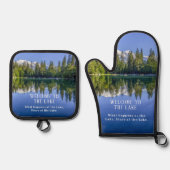 ようこそ湖の松林へ 鍋つかみ&鍋敷きセット (正面)