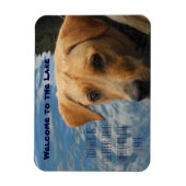 ようこそ湖ラブラドール マグネット (縦)