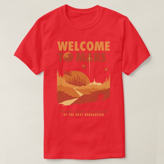 ようこそ火星 Tシャツ (デザイン正面)