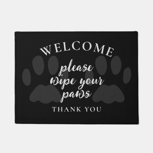 ようこそ爪黒猫のマットを拭きなさい ドアマット (正面)