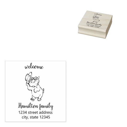 ようこそ独自の差出人住所を作成 ラバースタンプ (押印)