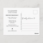 ようこそ甘いベビー誕生のお知らせ ポストカード (裏面)