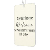 ようこそ甘い家を追加する家族の名前の年Est。文字 カーエアーフレッシュナー (左)