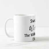 ようこそ甘い家を追加する家族の名前の年Est。文字 コーヒーマグカップ (左)