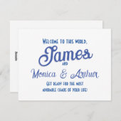 ようこそ生まれたばかりの男の赤ちゃんおめでとう シーズンカード (正面/裏面)