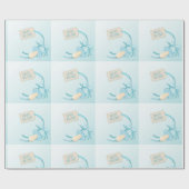 ようこそ男の赤ちゃんと青おしゃぶり ラッピングペーパー (フラット)