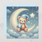 ようこそ男の赤ちゃんのお知らせ 招待状 (正面/裏面)